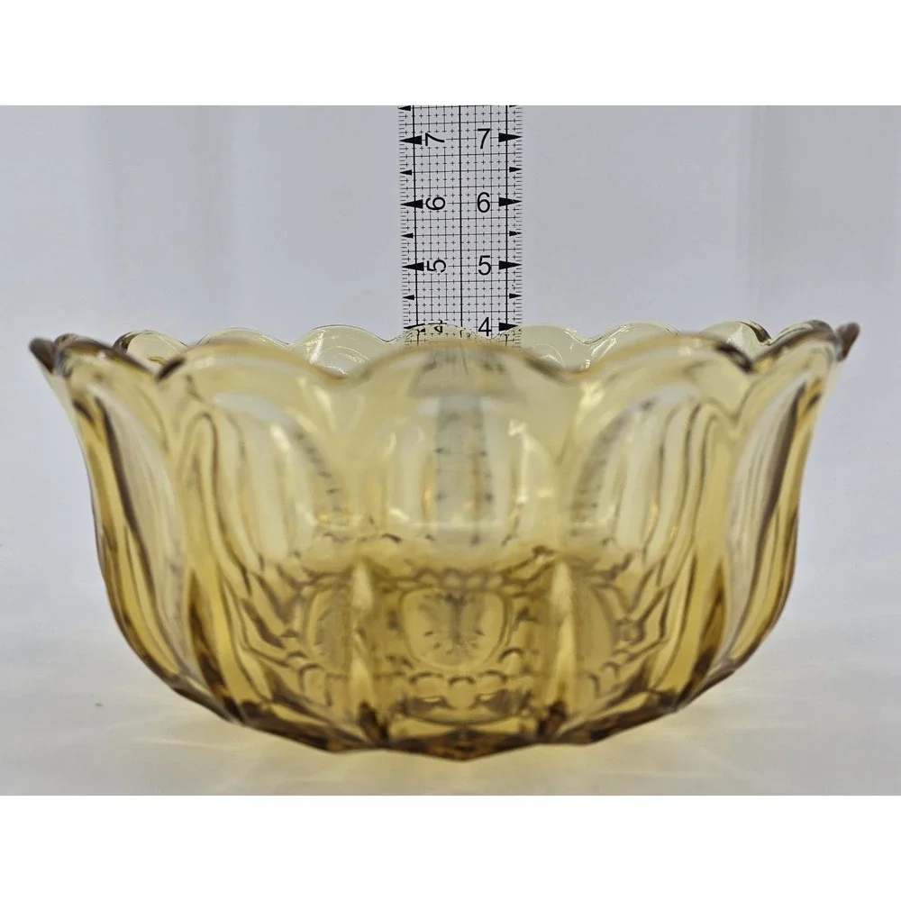 Vtg 70's Anchor Hocking FAIRFIELD Amber Gold 9